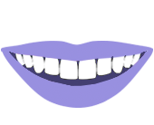 mosolygó száj kilógó felső fogsorral ikon