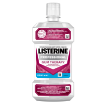 Listerine Professional Gum Therapy 250 ml orvostechnikai eszköz termékfotó, klinikailag bizonyított kezelés az ínygyulladásra és védőréteget képez, amely távol tartja a lepedékképző kórokozókat az ínygyulladás kezelése és megelőzése érdekében