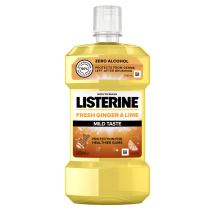 Listerine Fresh Ginger & Lime Mild Taste 500 ml, zero alcohol, protects from germs left after brushing, protection for healthier gums feliratokkal